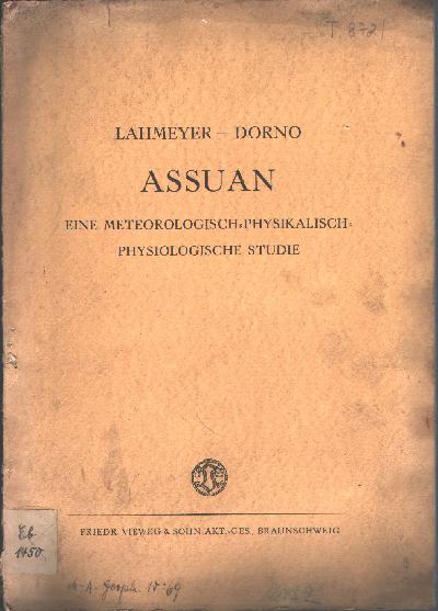 Assuan++Eine+Meteorologisch+-+Physikalisch+-+Physiologische+Studie