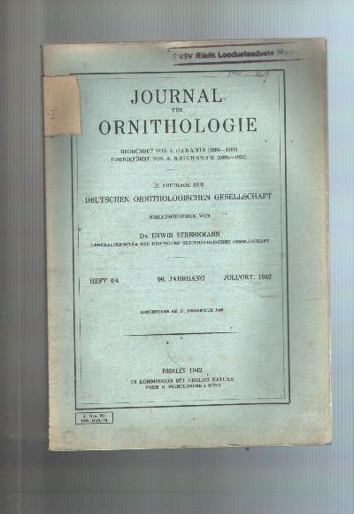 Journal+f%C3%BCr+Ornithologie+Heft+3%2F4+90.+Jahrgang