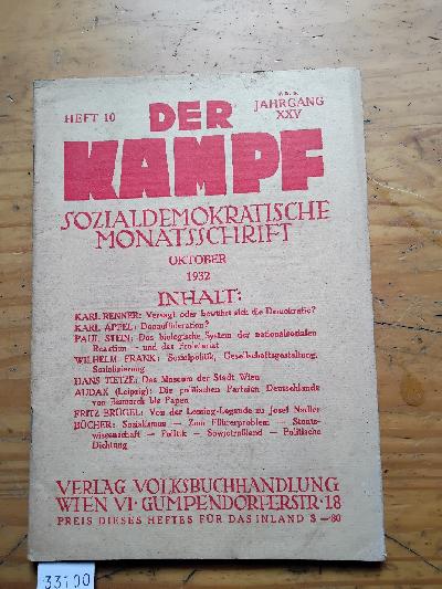 Der+Kampf++Sozialdemokratische+Monatsschrift+++Jahrgang+XXV++Heft+10