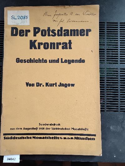 Der+Potsdamer+Kronrat+Geschichte+und+Legende
