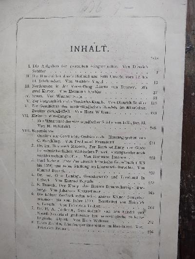 Hansische+Geschichtsbl%C3%A4tter++Jahrgang+1909+Erstes+Heft