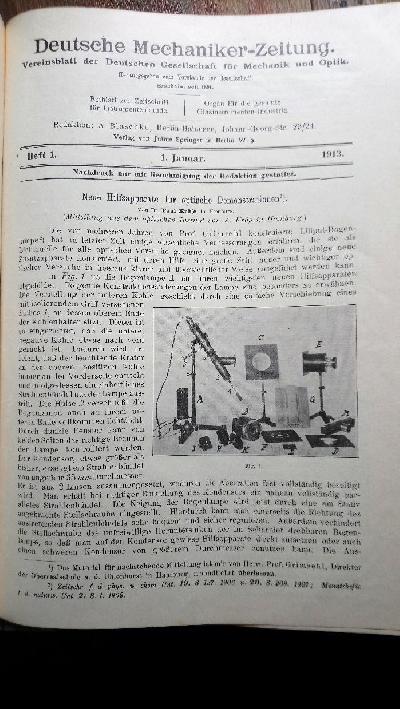 Deutsche+Mechaniker+-+Zeitung++Vereinsblatt+der+Deutschen+Gesellschaft+f%C3%BCr+Mechanik+und+Optik+++Jahrgang+1910