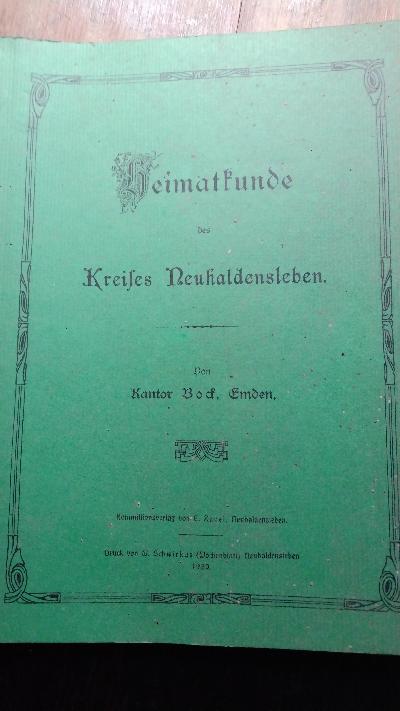 Heimatkunde des Kreises Neuhaldensleben - Front Cover