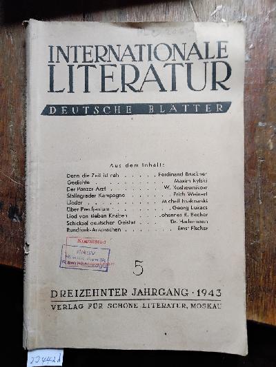 Internationale+Literatur+Deutsche+Bl%C3%A4tter+13.+Jahrgang+Heft+5+1943