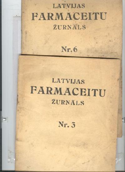 Latvijas+Farmaceitu+Zurnals+Nr.+3+1938+und+Nr.+6+1936++%28lettische+Pharmaziezeitschrift%29