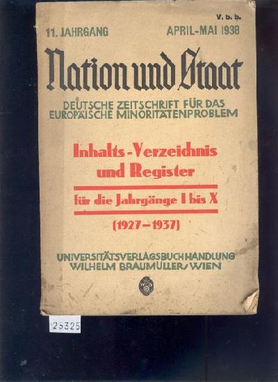 Nation+und+Staat++Deutsche+Zeitschrift+f%C3%BCr+das+Europ%C3%A4ische+Minorit%C3%A4tenproblem+Inhaltsverzeichnis+und+Register++1927+-+1937