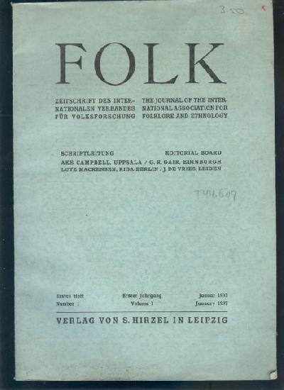 Folk++Zeitschrift+des+Internationalen+Verbandes+f%C3%BCr+Volksforschung+Erstes+Heft+Erster+Jahrgang