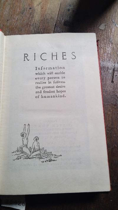 Riches  Information which will enable every person to realize in fullness the greatest desire and fondest hopes of humankind - Front Cover