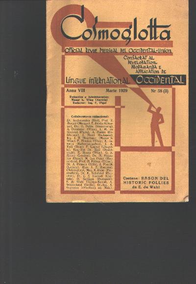 Cosmoglotta++Official+Revue+Mensual+des+Occidental+-+Union++Annu+VIII+Marte+1929++Nr.+58