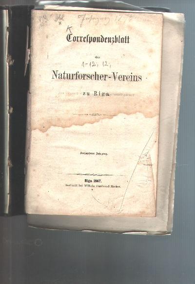 Correspondenzblatt+des+Naturforschenden+Vereins+zu+Riga+XVI.++Jahrgang+Nr.+1-12+
