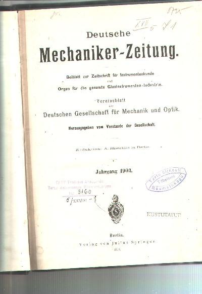 Deutsche+Mechaniker+-+Zeitung++Jahrgang+1903