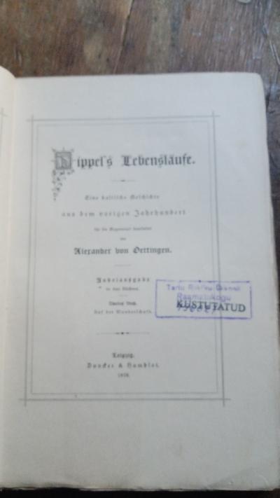 Hippels Lebensläufe  Eine baltische Geschichte aus dem vorigen Jahrhundert  Zweites Buch:  Auf der Wanderschaft - Front Cover