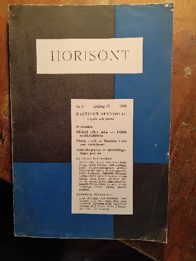Horisont++%C3%84rg%C3%A4ng+17++Nr.+3++Baltiskt+Sextiotal++i+lyrik+och+prosa