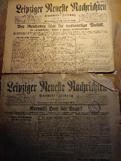Leipziger+neueste+Nachrichten+2+Ausgaben+13.+September+und+11.+Oktober+1917