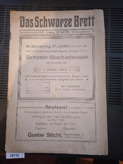 Das+Schwarze+Brett++Sommersemester+1911++10.+Jg.+Nr.+38