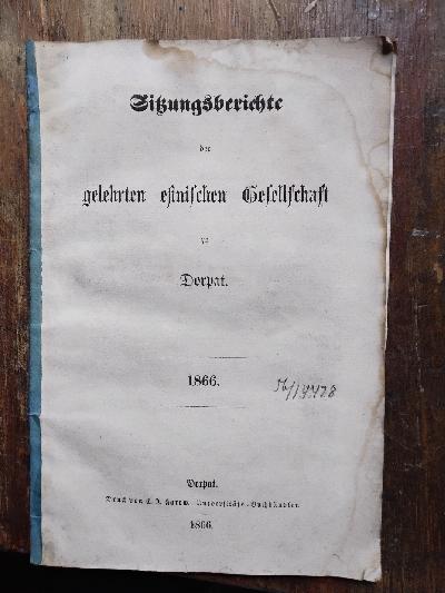 Sitzungsberichte+der+Gelehrten+Estnischen+Gesellschaft+1866