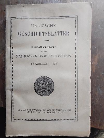 Hansische+Geschichtsbl%C3%A4tter+++58.Jahrgang+1933+