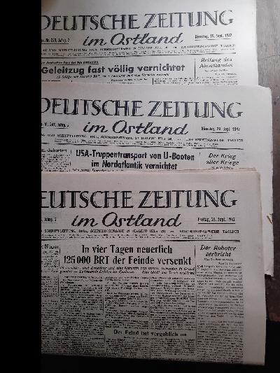 Deutsche+Zeitung+im+Ostland+3+Ausgaben+vom+15.%2C25.+und+29.+September+1942