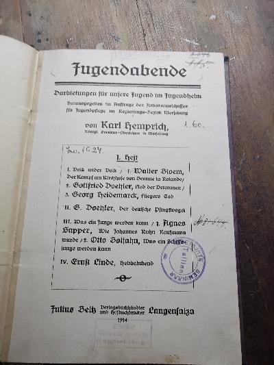 Jugendabende+Darbietungen+f%C3%BCr+unsere+Jugend+im+Jugendheim.+1.+Heft.+1914.