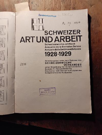 Schweizer+Art+und+Arbeit++Schweizer+Wochenjahrbuch+1928+1929