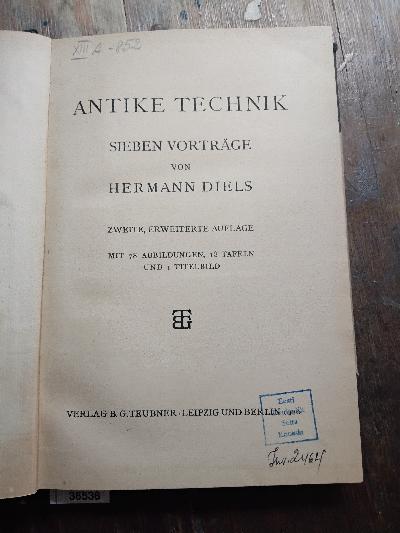 Antike+Technik++Sieben+Vortr%C3%A4ge