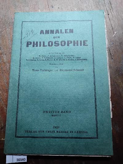 Annalen+der+Philosophie++Zweiter+Band+Heft+1