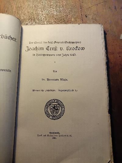 Der+Einfall+des+kais.+General-Wachtmeisters+Joachim+Ernst+v.+Krockow+in+Hinterpommern+vom+Jahre+1643++Pommersche+Jahrb%C3%BCcher++1.+Erg%C3%A4nzungsband