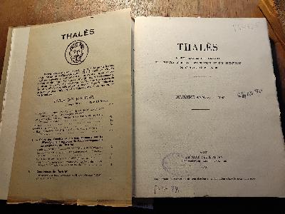 Thales+Recueil+des+travaux+et+bibliographie+1935