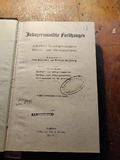 Indogermanische+Forschungen++Zeitschrift+f%C3%BCr+Indogermanistik+und+historische+Sprachwissenschaft++Vierunddreissigster+Band