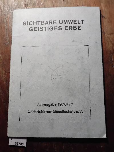 Sichtbare+Umwelt+-+Geistiges+Erbe++Jahresgabe+1976%2F77