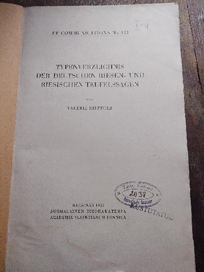 Typenverzeichnis+der+deutschen+Riesen+-+und+Riesischen+Teufelssagen+++FF+Communications++edited+for+the+Folklore+Fellows+Vol.+LI1+No+122