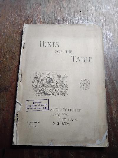 Hints+for+the+Table++A+Collection+of+Recipes+from+many+Sources