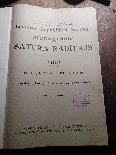Latvijas+Republikas+Saeimas+stenogramu+Satura+Raditajs++II.+Sesija+%2845+sedes%29
