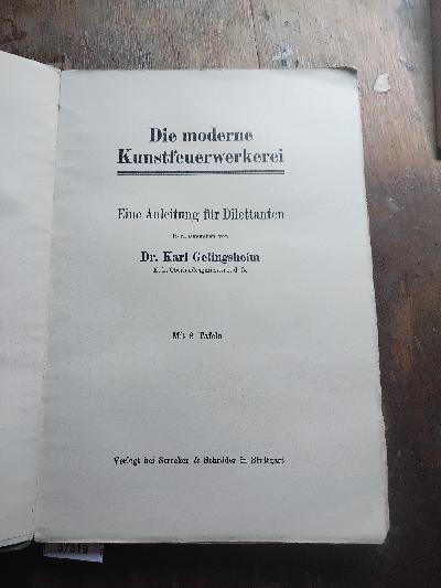 Die moderne Kunstfeuerwerkerei - Front Cover