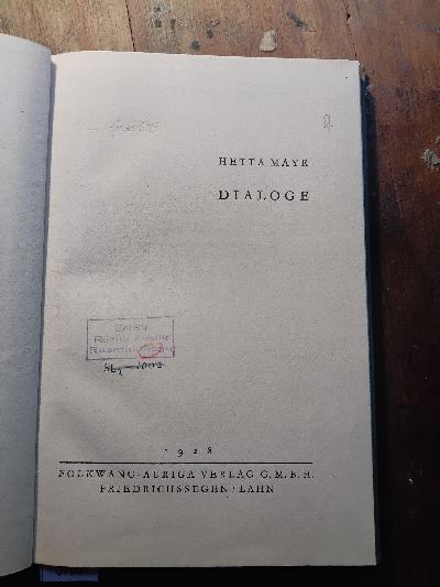 Dialoge - Front Cover
