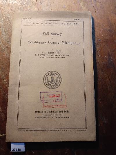 Soil Survey of Washtenaw County, Michigan - Front Cover