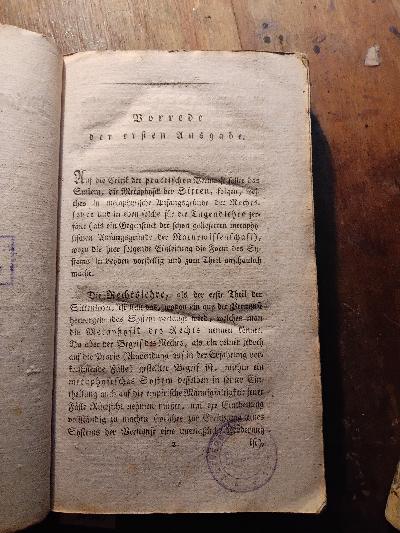 Die Metaphysik der Sitten  Erster Theil  Metaphysische Anfangsgründe der Rechtslehre  Zweiter Theil Metaphysische Anfangsgründe der Tugendlehre - Front Cover