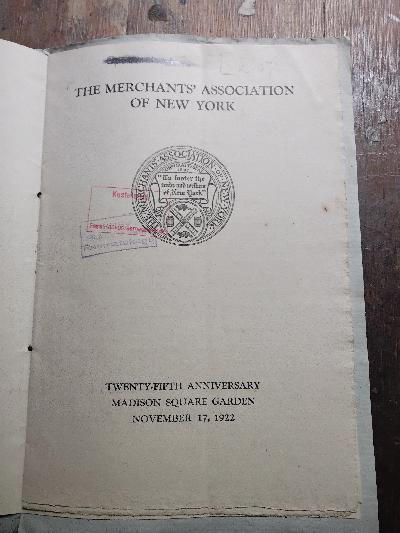 The+Merchants+Association+of+New+York++Twenty-Fifth+Anniversary++Madison+Square+Garden+November+17%2C+1922