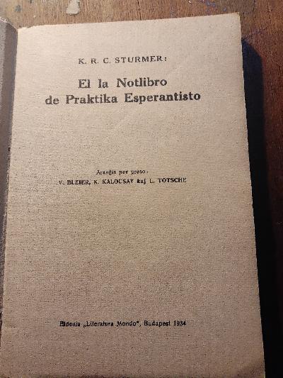 El la Notlibro de Praktika Esperantisto - Front Cover