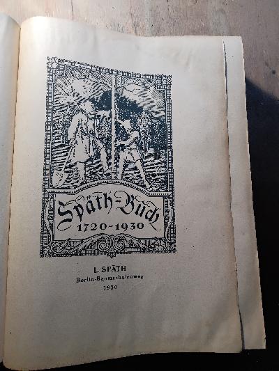 Späth - Buch 1720 - 1930 - Front Cover