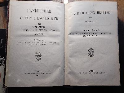Geschichte der Hebräer  1.  und 2. Halbband  Quellenkunde und Geschichte der Zeit bis zum Tode Josua   Quellenkunde und Geschichte der Zeit bis zum babylonischen Exil - Front Cover