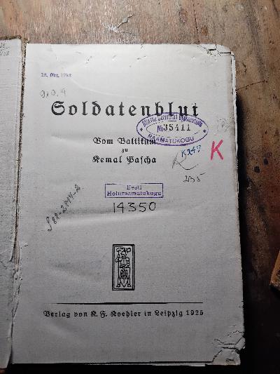 Soldatenblut   Vom Baltikum zu Kemal Pascha - Front Cover