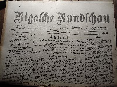 Rigasche Rundschau Sonnabend 13. Februar 1920 - Front Cover