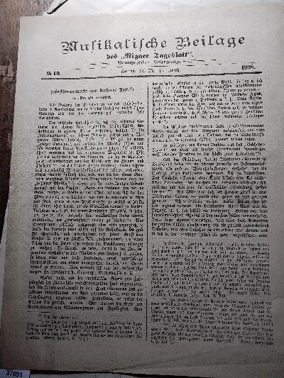 Musikalische Beilage des Rigaer Tageblatt - Front Cover