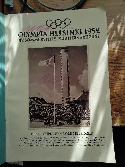 Olympia  XV. Sommerspiele  19. Juli bis 3. August Helsinki 1952 - Front Cover