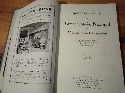 Annuaire Officiel du Conservatoire National de Musique et de Declamation - Front Cover