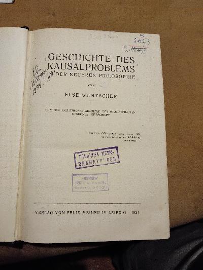 Geschichte+des+Kausalproblems+in+der+neueren+Philosophie