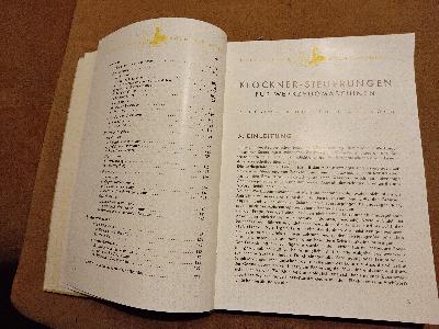 Klöckner - Steuerungen für Werkzeugmaschinen - Front Cover