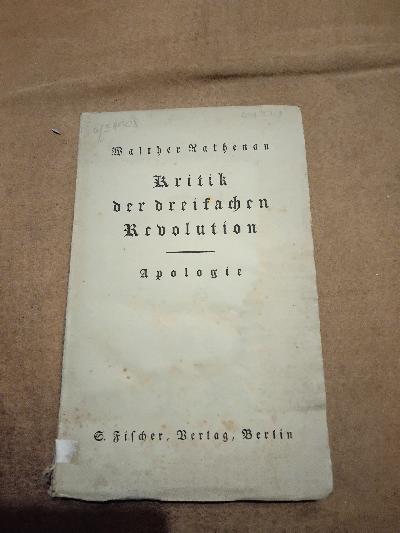 Kritik der dreifachen Revolution  Apologie - Front Cover