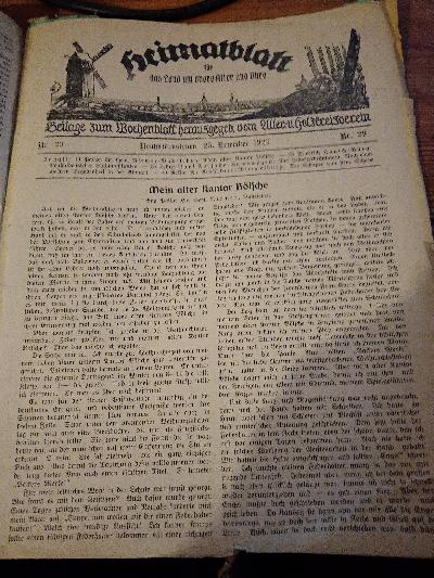 Heimatblatt für das Land um obere Aller und Ohre  Jahrgang 1927 - Front Cover